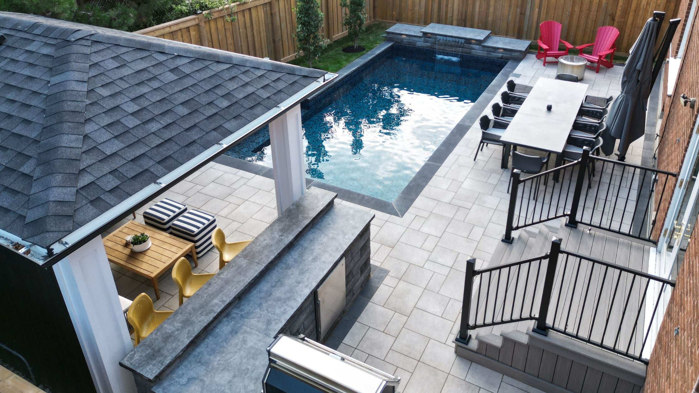 Suburban Backyard With Pool & Entertaining
