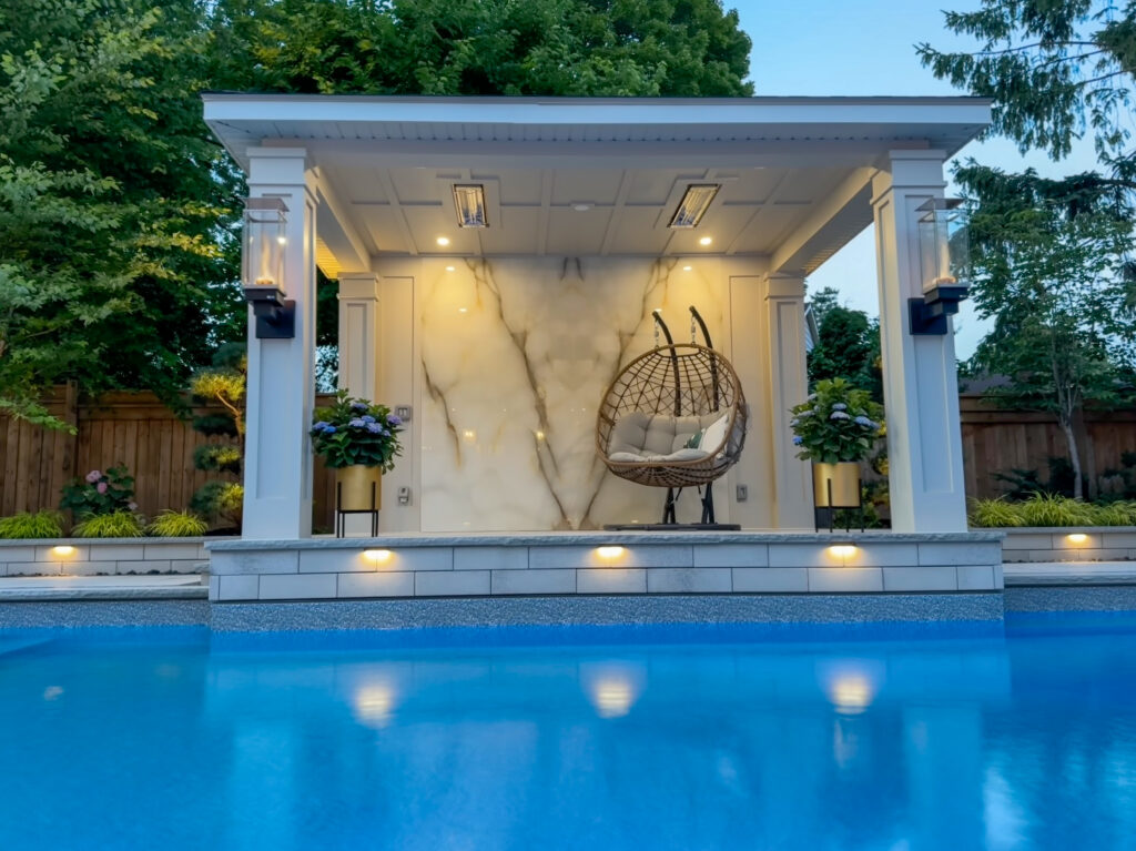 Scenic Stone Privacy Pergola